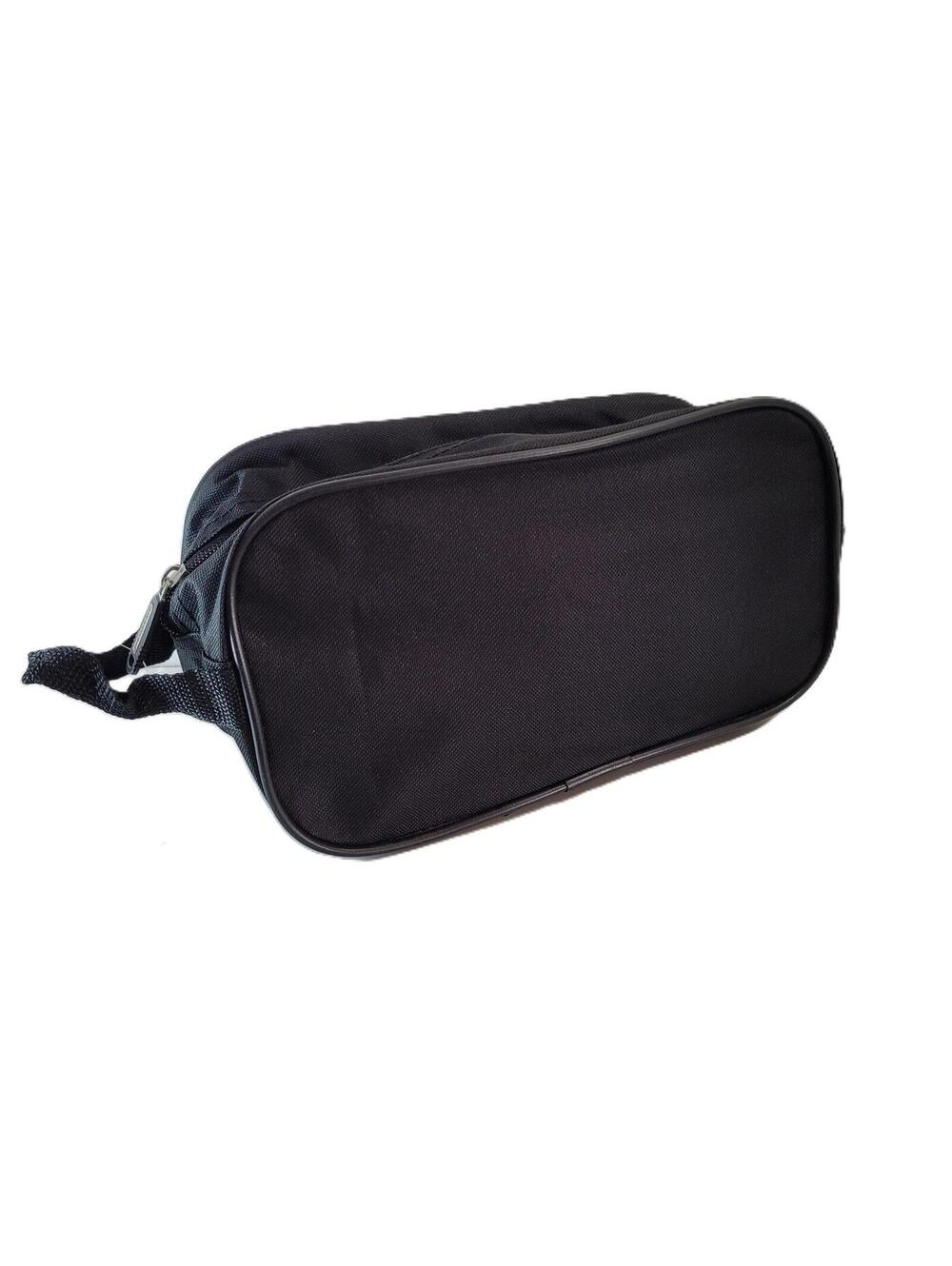 Standard Simple Black Utility Kit Toiletry Bag Dopp Kit Zip Travelers Club - New